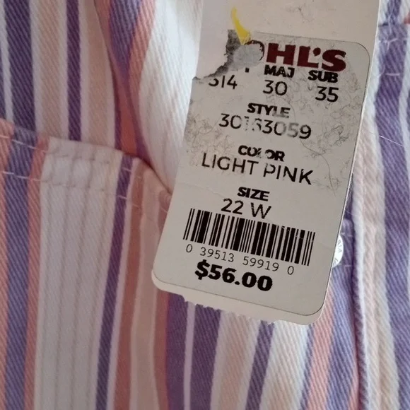 Amanda Colorful Striped Capri Size 22W. - Picture 3 of 7